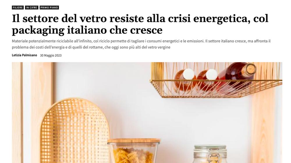 Levico Acque - Economia circolare.com - Il settore del vetro resiste alla crisi energetica